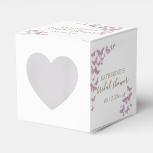 Purple Butterfly Gold Boho Bridal Shower Custom Favour Box
