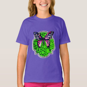 Purple Butterfly, Green Dots, Astrology T-Shirt