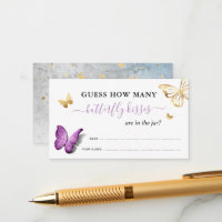 Purple Butterfly How Many Kisses Bridal Game
