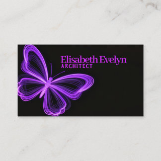 Purple Butterfly in Dark Business Card