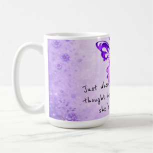 Purple Butterfly Inspirational Quote Coffee Mug