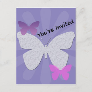 Purple Butterfly Invitation