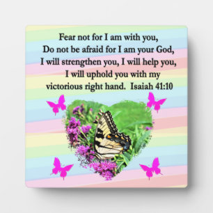 PURPLE BUTTERFLY ISAIAH 41:10 BIBLE VERSE PLAQUE