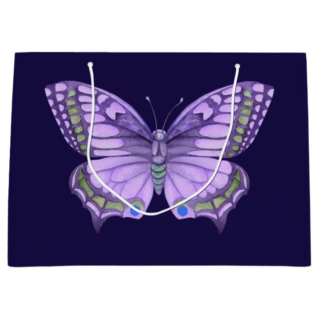  Purple Butterfly Large Gift Bag (Front)