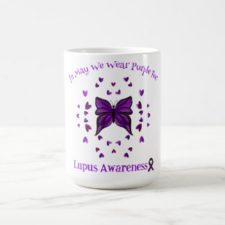 Purple Butterfly Lupus Awareness Purple Ribbon May Coffee Mug