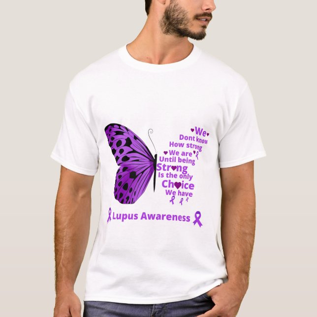 Purple butterfly lupus health support lupus awaren T-Shirt (Front)