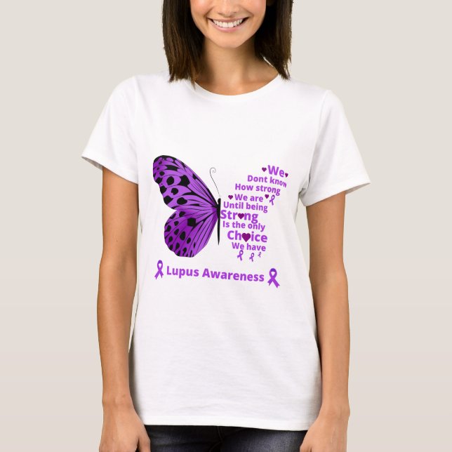 Purple butterfly lupus health support  T-Shirt (Front)
