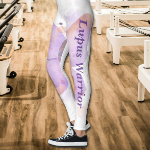 Purple Butterfly Lupus Warrior   Leggings