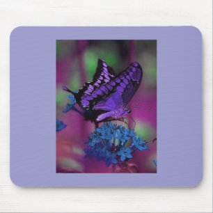 Purple Butterfly Mouse Pad