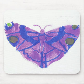 purple butterfly mouse pad