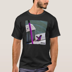 Purple Butterfly on a Fishing Pier T-Shirt