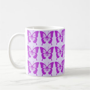 Purple Butterfly Pattern Coffee Mug
