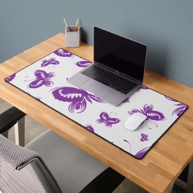 Purple Butterfly Pattern  Desk Mat (Office 2)