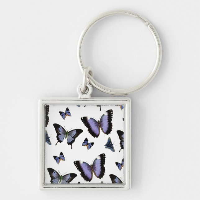 Purple Butterfly Pattern Key Ring (Front)