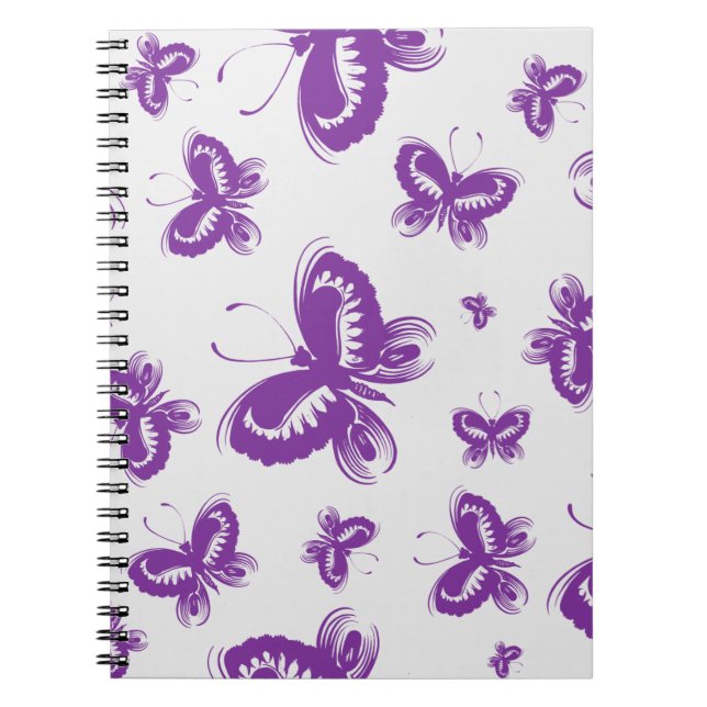 Purple Butterfly Pattern  Notebook (Front)