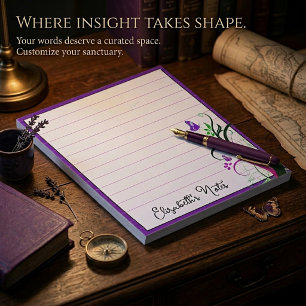 Purple butterfly personalised notepad