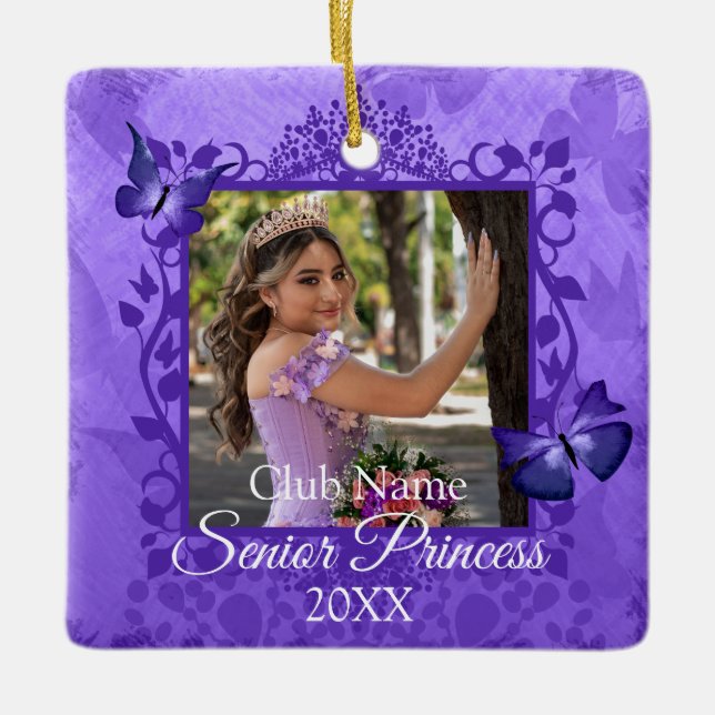 Purple Butterfly Personalised Ornament Girl's Club (Front)