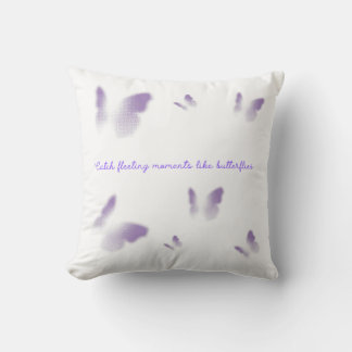 Purple Butterfly Pillow with Inspirational Quote