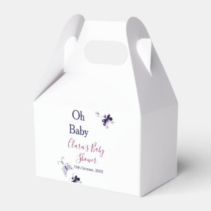 Purple butterfly pink baby shower oh baby modern favour box