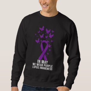 Purple Butterfly Ribbon Support Warrior Of A Lupus Sweatshirt