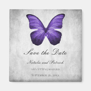 Purple Butterfly Save the Date Magnet