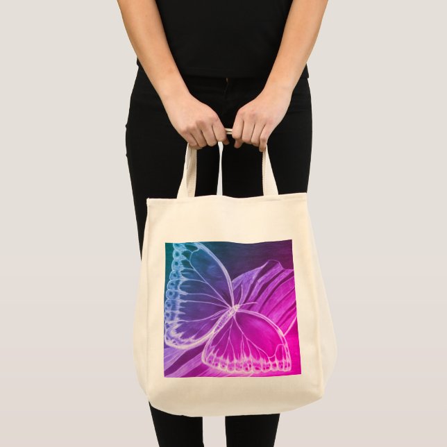 Purple Butterfly Shopper Tote Bag (Front (Product))