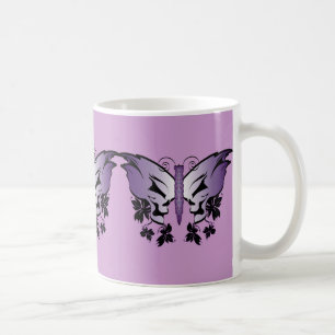Purple Butterfly Skull Coffee Mug