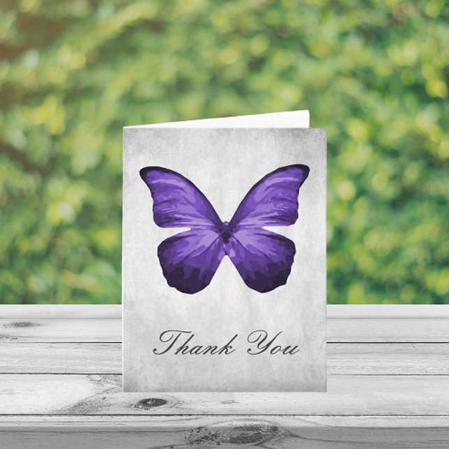 Purple Butterfly Thank You Card (Purple Butterfly Thank you Card)