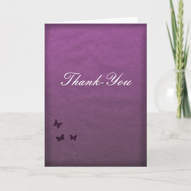 Purple Butterfly Thank-You Card (Front)
