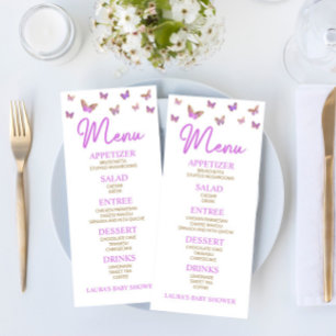 Purple Butterfly Themed Baby Shower Food Menu