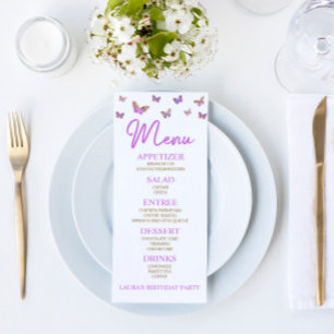 Purple Butterfly Themed Bridal Shower Food Menu