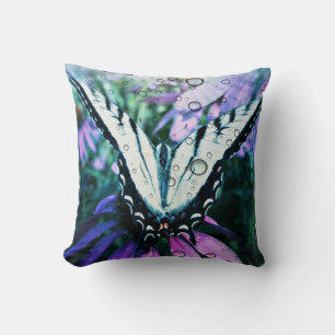 Purple Butterfly Throw Pillow