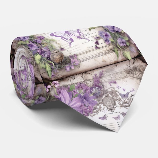Purple Butterfly Tie (Rolled)