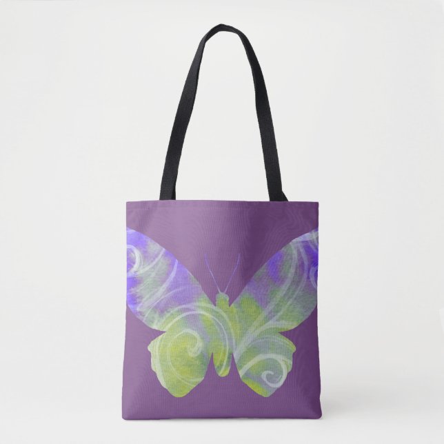 Purple Butterfly Tote Bag (Front)