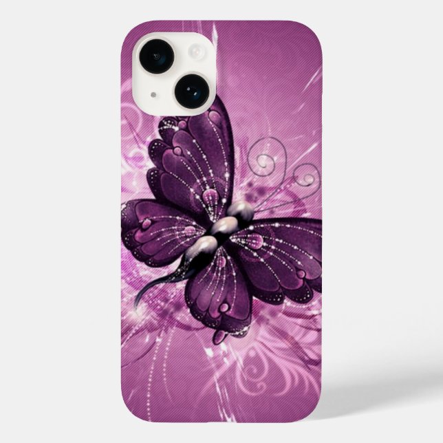 purple butterfly vector art Case-Mate iPhone case (Back)