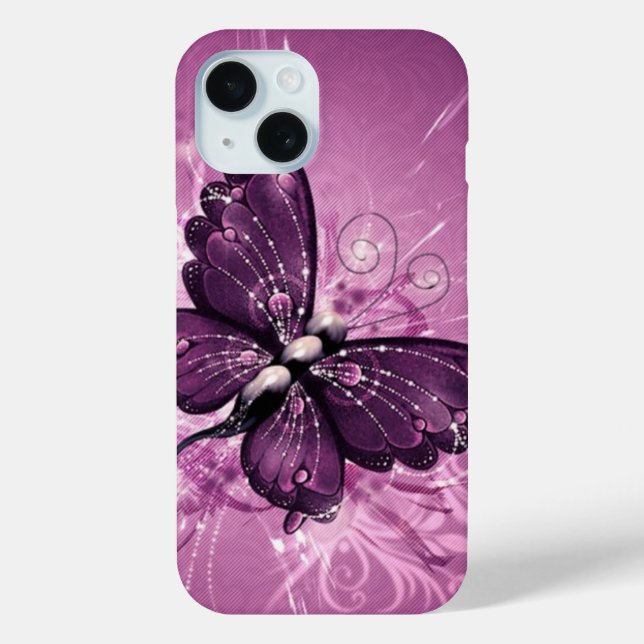 purple butterfly vector art Case-Mate iPhone case (Back)