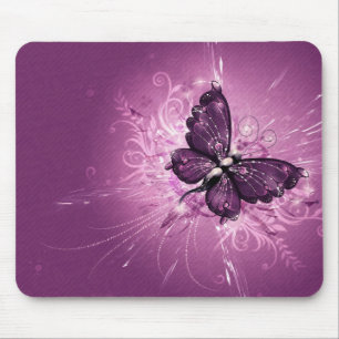purple butterfly vector art mouse pad