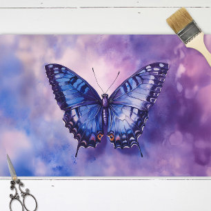 Purple Butterfly Watercolor Decoupage Tissue Paper