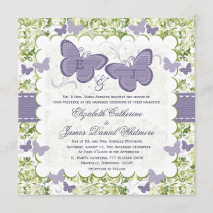 Purple Butterfly Wedding Invitations