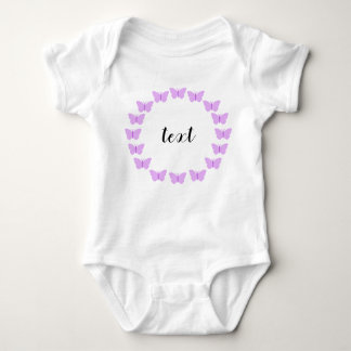 Purple Butterfly Wreath with Customisable Text Baby Bodysuit