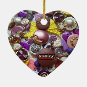 Purple Buttons, Christmas Ornament