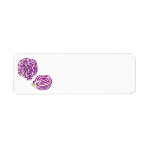 purple cabbage graphic return address label