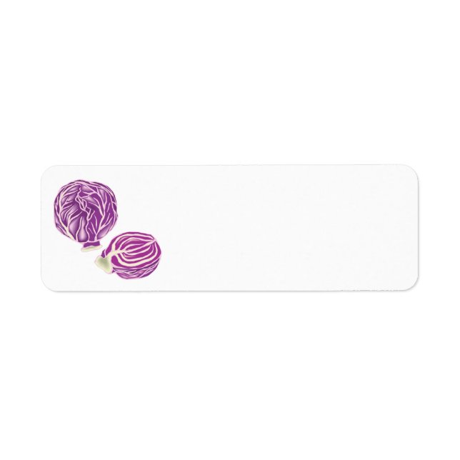 purple cabbage graphic return address label (Front)