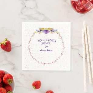 Purple Cactus Bridal Tea Party Shower Napkin