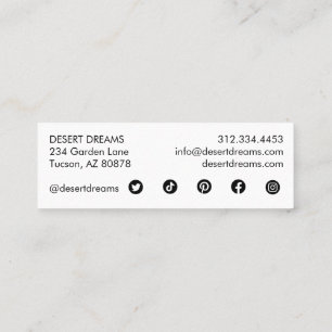 Purple Cactus Flower Desert Garden Photo Travel  Mini Business Card