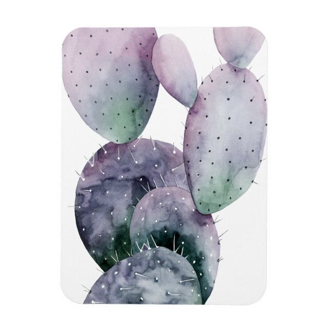 Purple Cactus Magnet (Vertical)