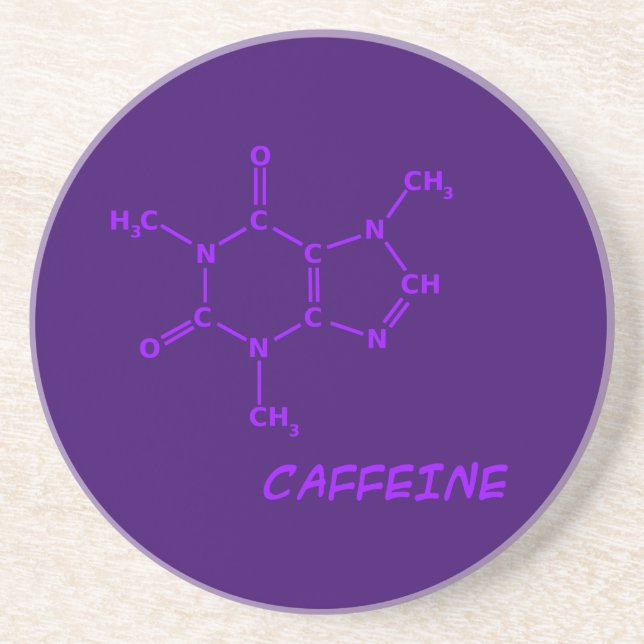Purple Caffeine Molecule Coaster (Front)