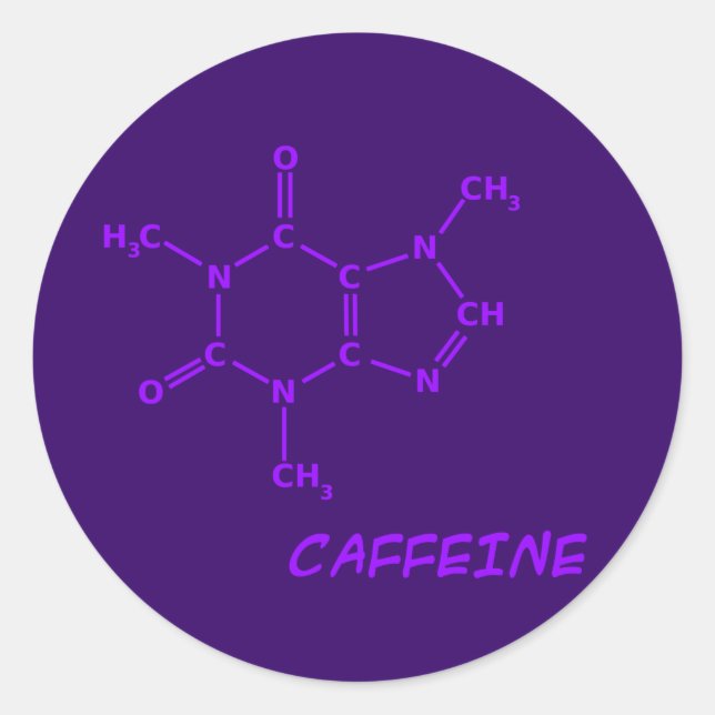 Purple Caffeine Molecule Sticker (Front)