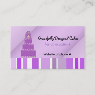 Purple Cake and Stripes Business Card