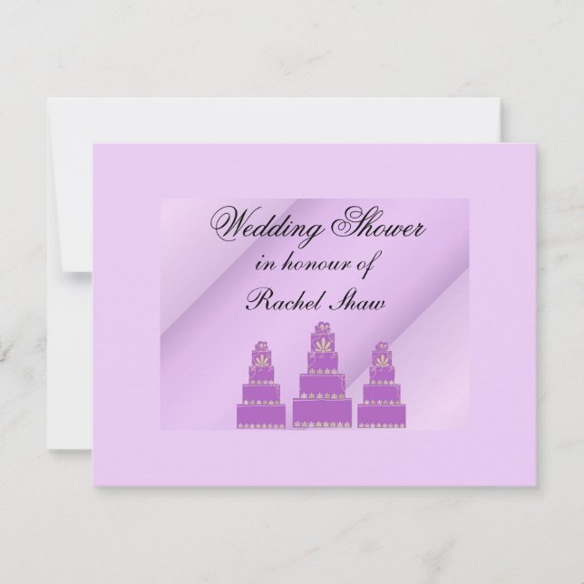 Purple Cakes Wedding Shower Invitation (Front)